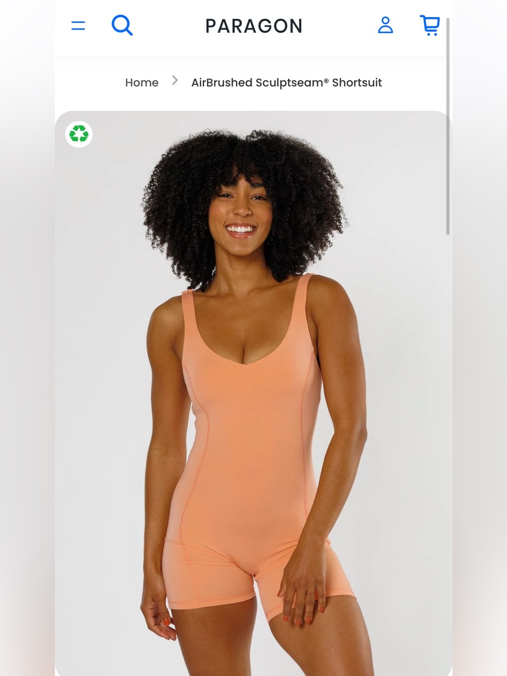 PARAGON Sculptseam® Shortsuit in Coral Peach